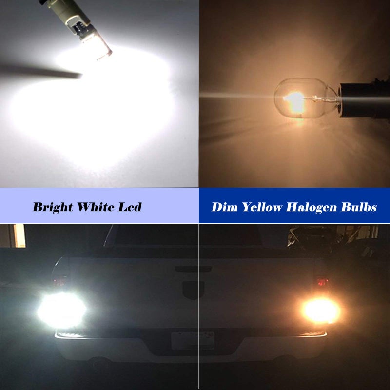 firiKer 4PCS Super Bright 921 T15 912 W16W LED Reverse Lights, Error Free 904 Led 921 Bulbs 45SMD-4014 Chipsets, 912 921 906 LED Car Bulbs For Car Truck Backup Reverse Lights, 1500 Lumens 6500K White - Image 3